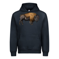Navy american bison body Urban Hoodie - RanaPortraitStore