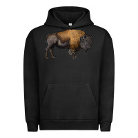Pigment Black american bison body Urban Hoodie - RanaPortraitStore