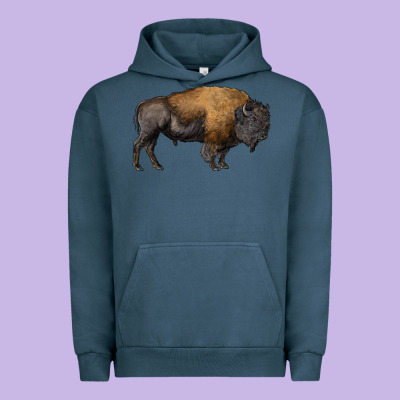 American Bison Body Urban Hoodie Designed By Ranaportraitstore