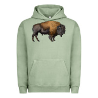 Pigment Oil Green american bison body Urban Hoodie - RanaPortraitStore