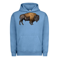 Pigment Pebble Blue american bison body Urban Hoodie - RanaPortraitStore