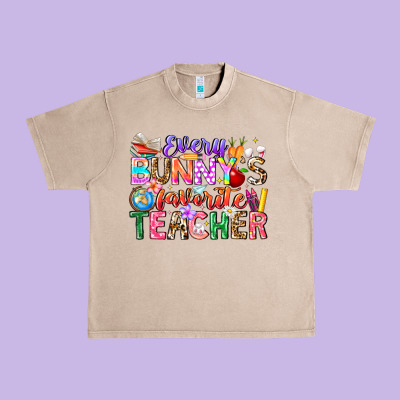 Every Bunny Favorite Teacher Easter Urban Heavy Tee Designed By Cowhidedigitalart