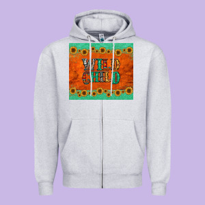 Western Wild Child Zipper Hoodie Designed By Jasminsmagicworld