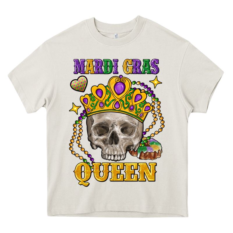 Skull Mardi Gras Queen Heavy Core Tee by FaDigitalArtStudio | Teevron