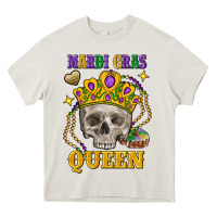 Cream Skull Mardi Gras queen Heavy Core Tee - FaDigitalArtStudio