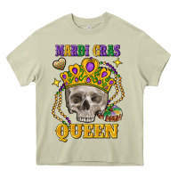 Mossy Skull Mardi Gras queen Heavy Core Tee - FaDigitalArtStudio