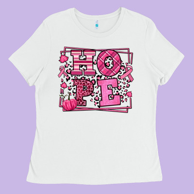 Hope Breast Cancer Awareness Fall Ladies Tee Designed By Lillyallendesigns