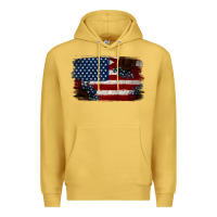Antique Gold Distressed Sunflower American Flag Premium Hoodie - Jasminsmagicworld