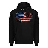 Black Distressed Sunflower American Flag Premium Hoodie - Jasminsmagicworld