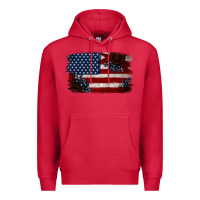 Cardinal Distressed Sunflower American Flag Premium Hoodie - Jasminsmagicworld