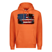 Carrot Distressed Sunflower American Flag Premium Hoodie - Jasminsmagicworld