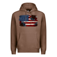Chestnut Distressed Sunflower American Flag Premium Hoodie - Jasminsmagicworld
