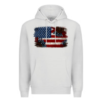 Dove Grey Distressed Sunflower American Flag Premium Hoodie - Jasminsmagicworld