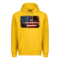 Lemon Distressed Sunflower American Flag Premium Hoodie - Jasminsmagicworld