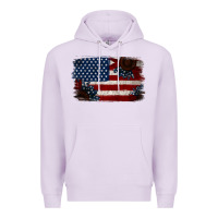 Lilac Distressed Sunflower American Flag Premium Hoodie - Jasminsmagicworld