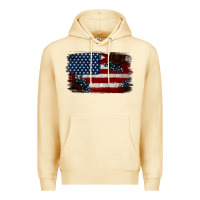 Pina Colada Distressed Sunflower American Flag Premium Hoodie - Jasminsmagicworld