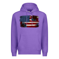 Purple Distressed Sunflower American Flag Premium Hoodie - Jasminsmagicworld