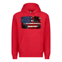 Red Distressed Sunflower American Flag Premium Hoodie - Jasminsmagicworld