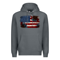 Rock Distressed Sunflower American Flag Premium Hoodie - Jasminsmagicworld