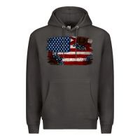 Smoke Distressed Sunflower American Flag Premium Hoodie - Jasminsmagicworld