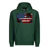 Sports Green Distressed Sunflower American Flag Premium Hoodie - Jasminsmagicworld