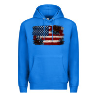 True Royal Distressed Sunflower American Flag Premium Hoodie - Jasminsmagicworld