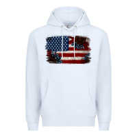 White Distressed Sunflower American Flag Premium Hoodie - Jasminsmagicworld
