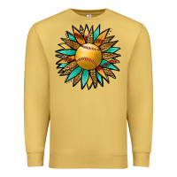 Antique Gold Softball Sunflower Premium Sweatshirt - Jasminsmagicworld