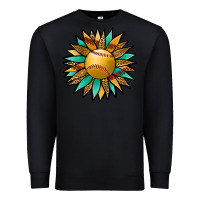Black Softball Sunflower Premium Sweatshirt - Jasminsmagicworld