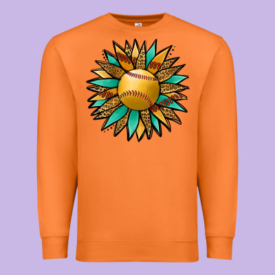 Softball Sunflower Premium Sweatshirt Designed By Jasminsmagicworld