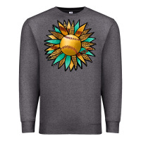 Charcoal Heather Softball Sunflower Premium Sweatshirt - Jasminsmagicworld