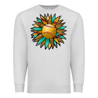 Dove Grey Softball Sunflower Premium Sweatshirt - Jasminsmagicworld