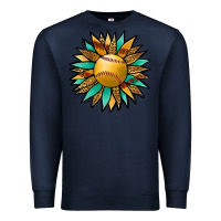 Navy Softball Sunflower Premium Sweatshirt - Jasminsmagicworld