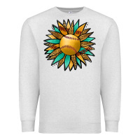 Oatmeal Heather Softball Sunflower Premium Sweatshirt - Jasminsmagicworld