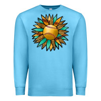 Ocean Blue Softball Sunflower Premium Sweatshirt - Jasminsmagicworld
