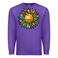 Purple Softball Sunflower Premium Sweatshirt - Jasminsmagicworld