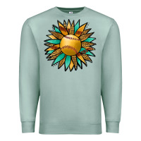 Seafoam Softball Sunflower Premium Sweatshirt - Jasminsmagicworld