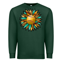 Sports Green Softball Sunflower Premium Sweatshirt - Jasminsmagicworld