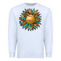 White Softball Sunflower Premium Sweatshirt - Jasminsmagicworld
