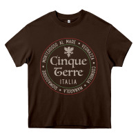 Chocolate Brown cinque terre italia gift for italian mediterranean travelers t shirt Heavy Core Tee - baoMotion