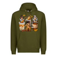 Army Green Coffee gnome Premium Hoodie - BarkalooDesign