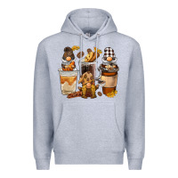 Heather Grey Coffee gnome Premium Hoodie - BarkalooDesign