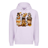 Lilac Coffee gnome Premium Hoodie - BarkalooDesign