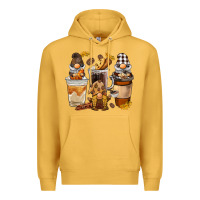 Mustard Coffee gnome Premium Hoodie - BarkalooDesign