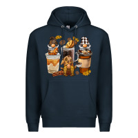 Navy Coffee gnome Premium Hoodie - BarkalooDesign