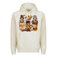 Oatmeal Heather Coffee gnome Premium Hoodie - BarkalooDesign