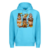 Ocean Blue Coffee gnome Premium Hoodie - BarkalooDesign