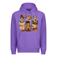 Purple Coffee gnome Premium Hoodie - BarkalooDesign