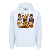 White Coffee gnome Premium Hoodie - BarkalooDesign