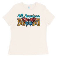 Bone All American Mom Butterfly Ladies Tee - LillyAllenDesigns